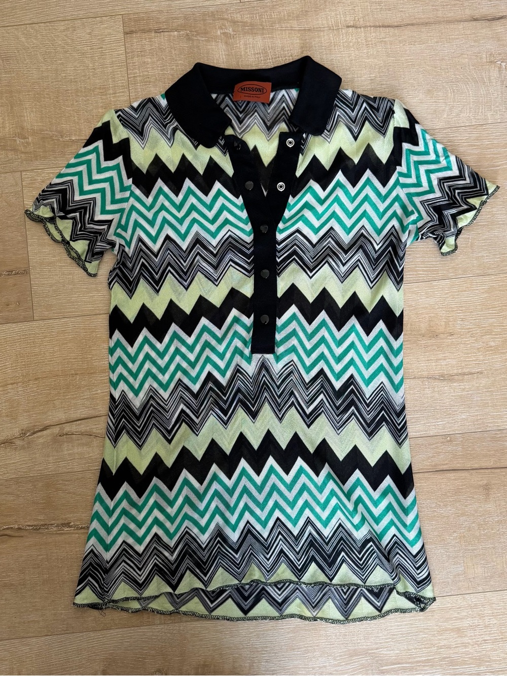 Missoni chevron knit polo top ♡